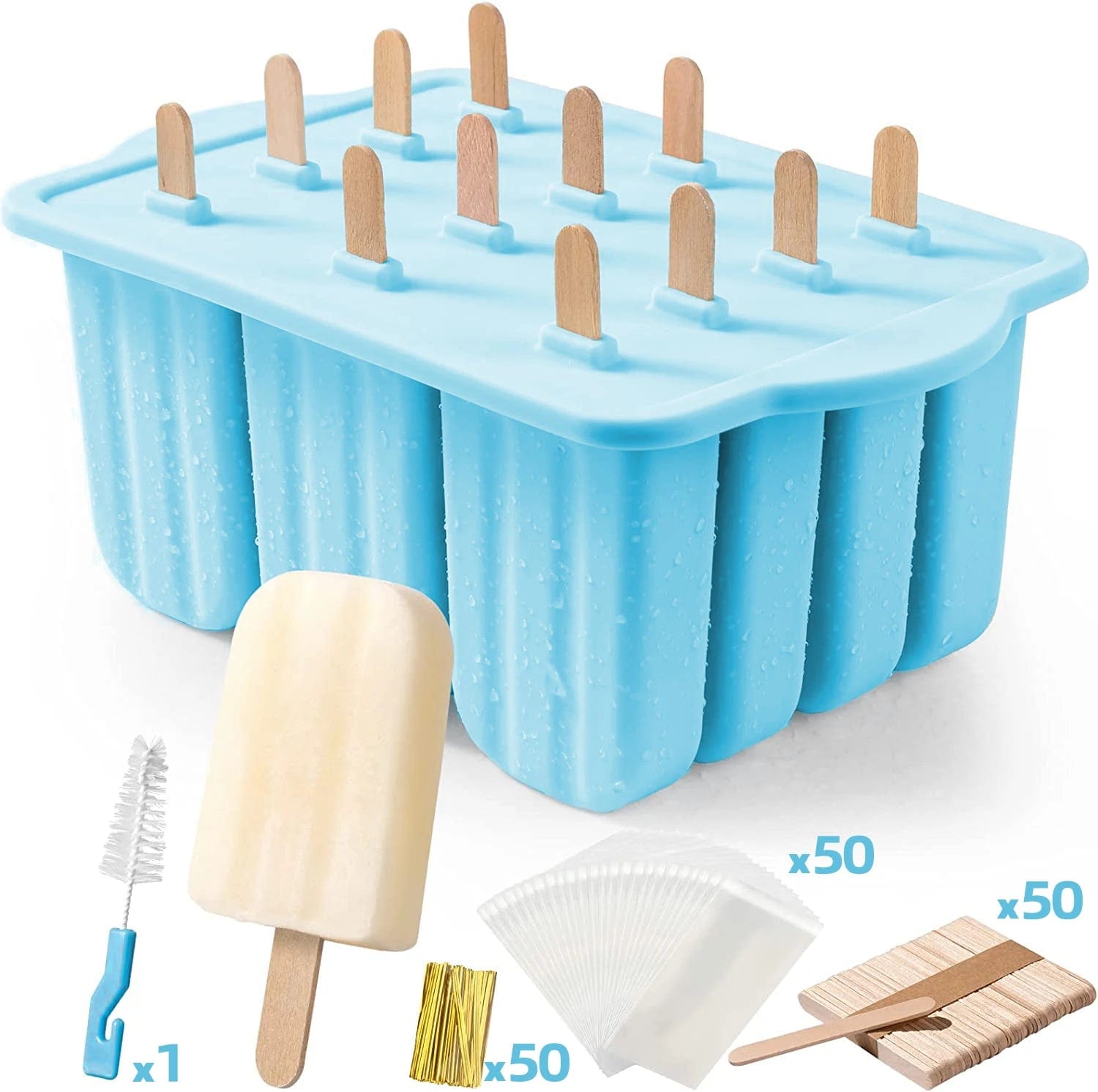 Moule à glace en silicone avec bâtonnets en bois moule glace