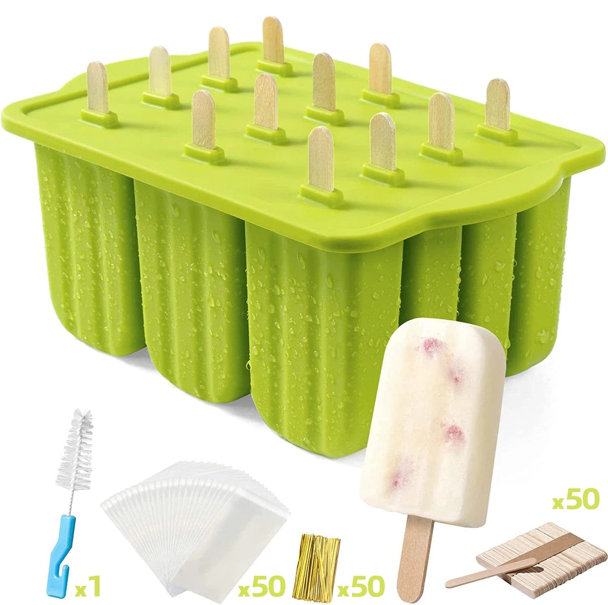 Moule à glace en silicone avec bâtonnets en bois moule glace