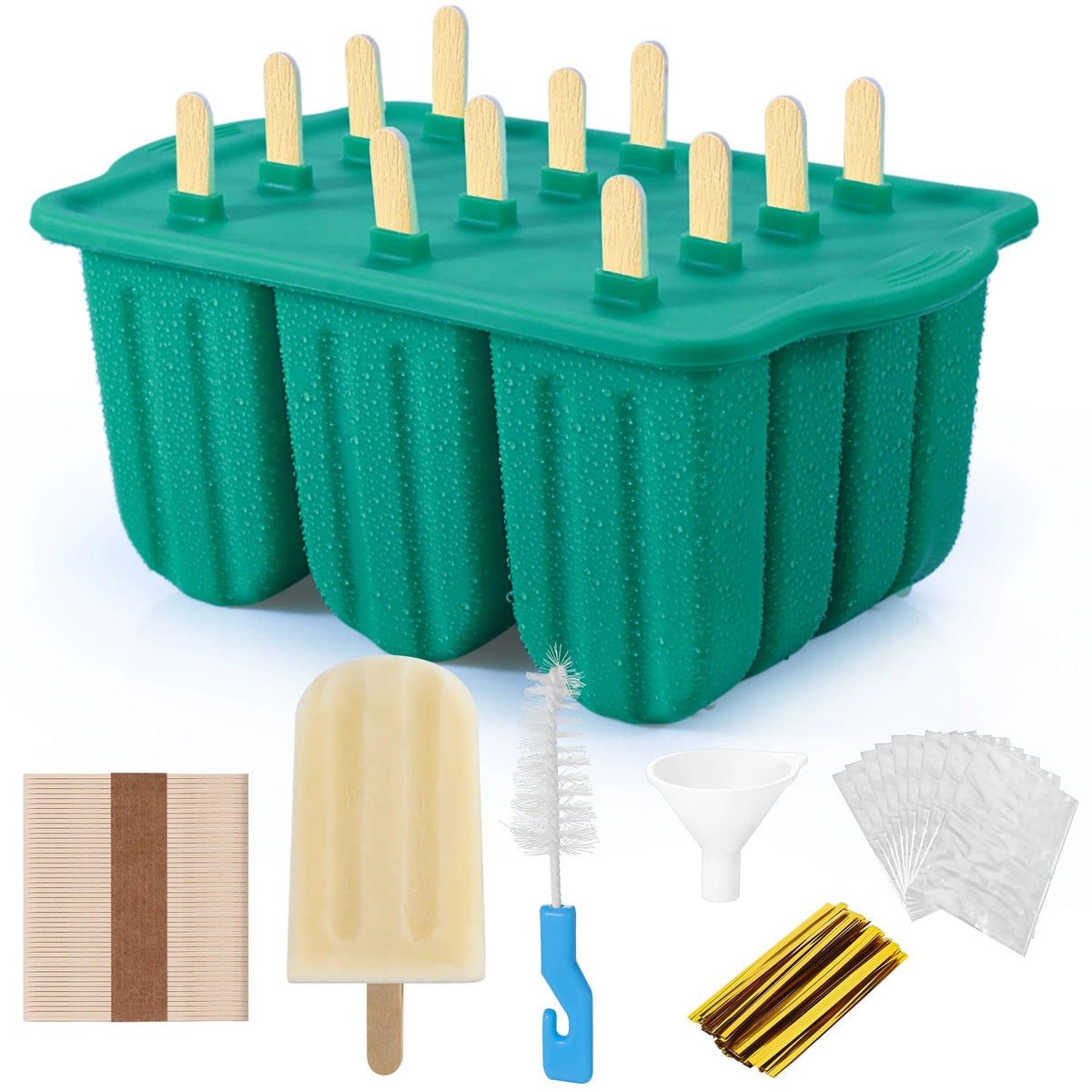 Moule à glace en silicone avec bâtonnets en bois moule glace