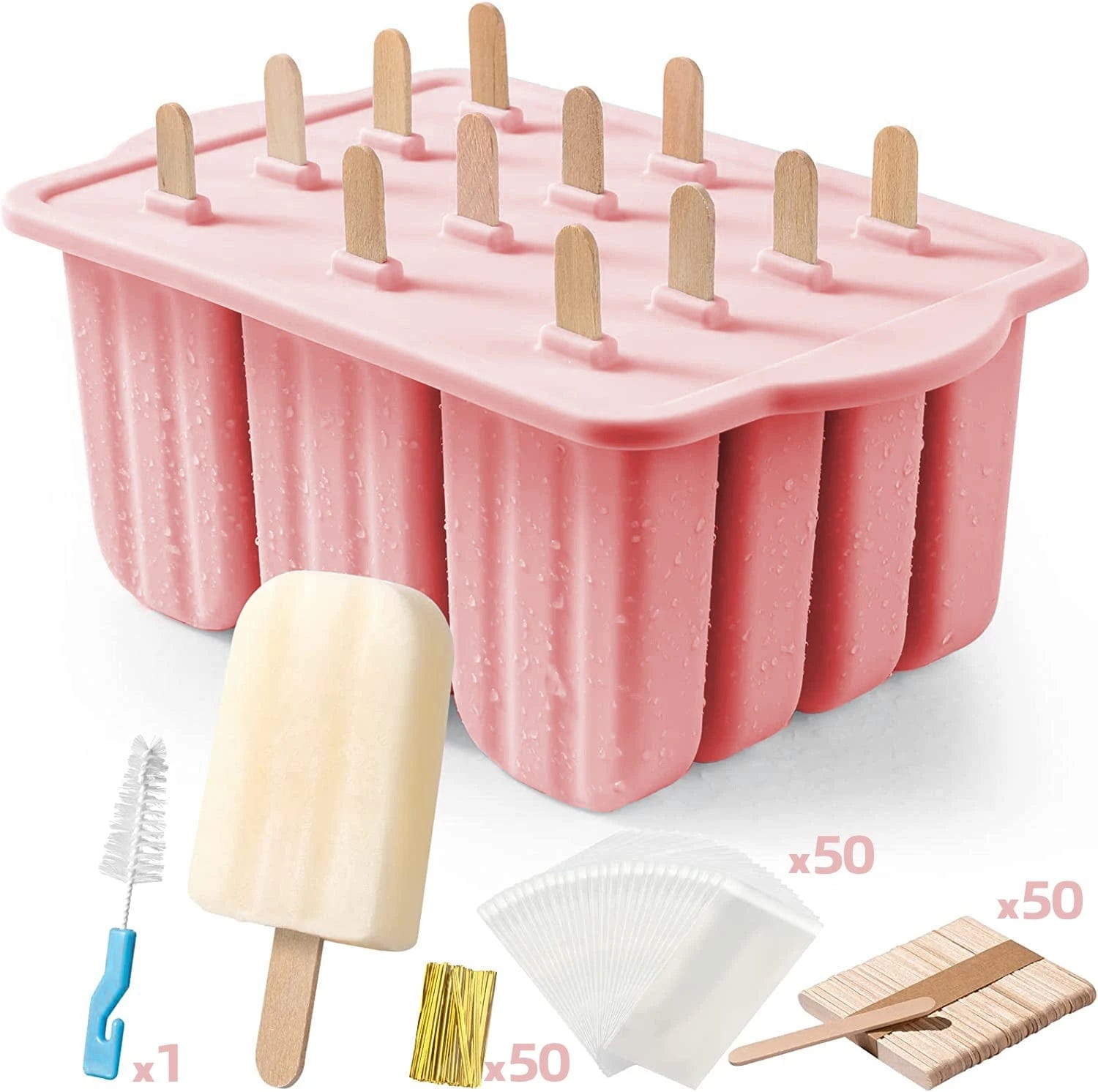 Moule à glace en silicone avec bâtonnets en bois moule glace
