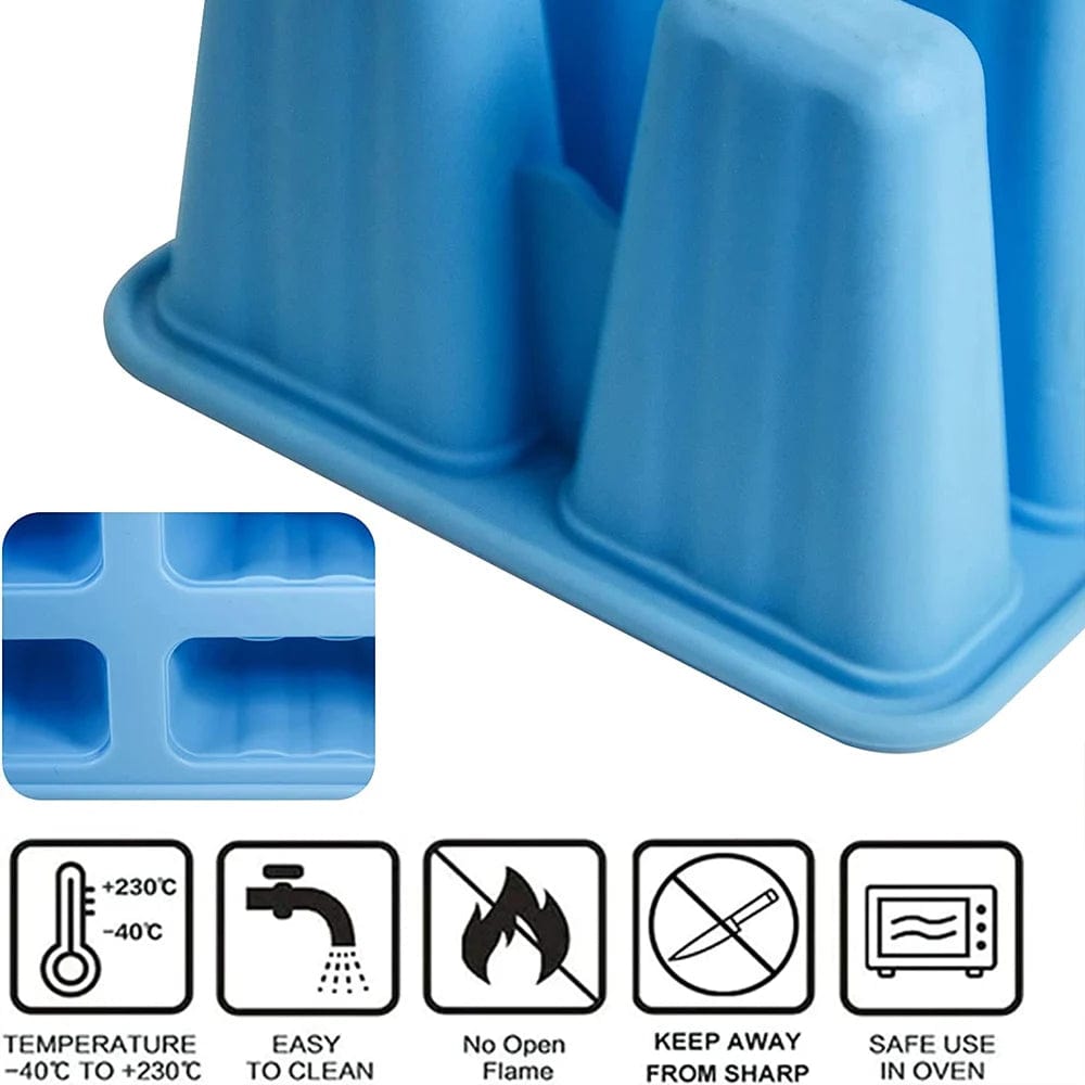 6 Moules à Glace en Silicone avec Poignée moule glace