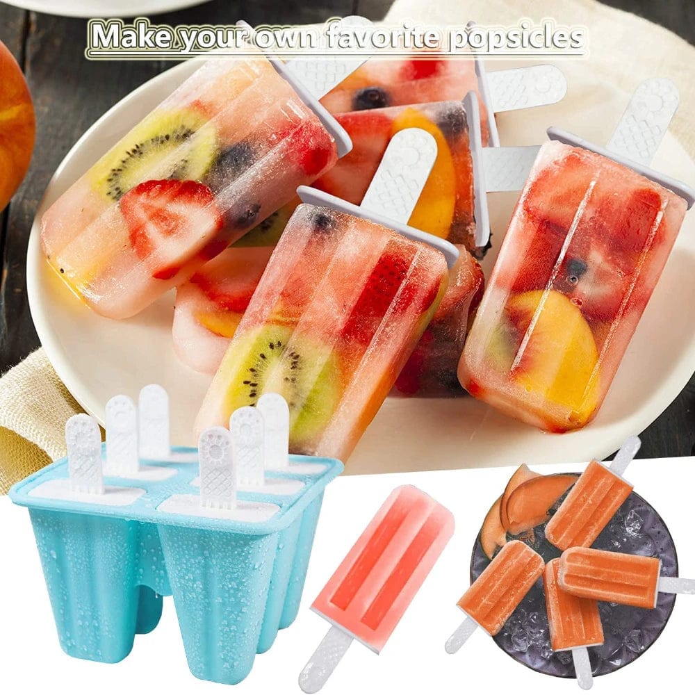 6 Moules à Glace en Silicone avec Poignée moule glace