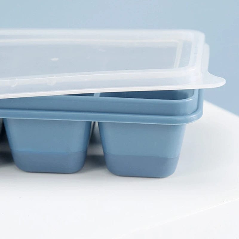 3 Bacs à glaçons de 6 compartiments en plastique avec couvercle bac à glaçons