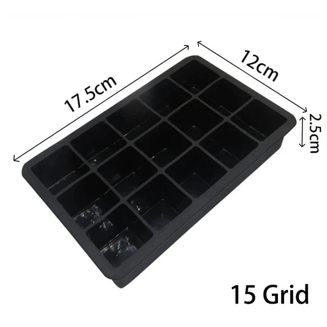 Bac à glaçons noir en silicone 15 Compartiments bac à glaçons