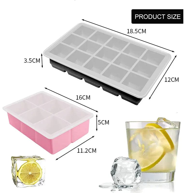 Bac à Glaçons 6 compartiments - en Silicone avec Couvercle bac à glaçons