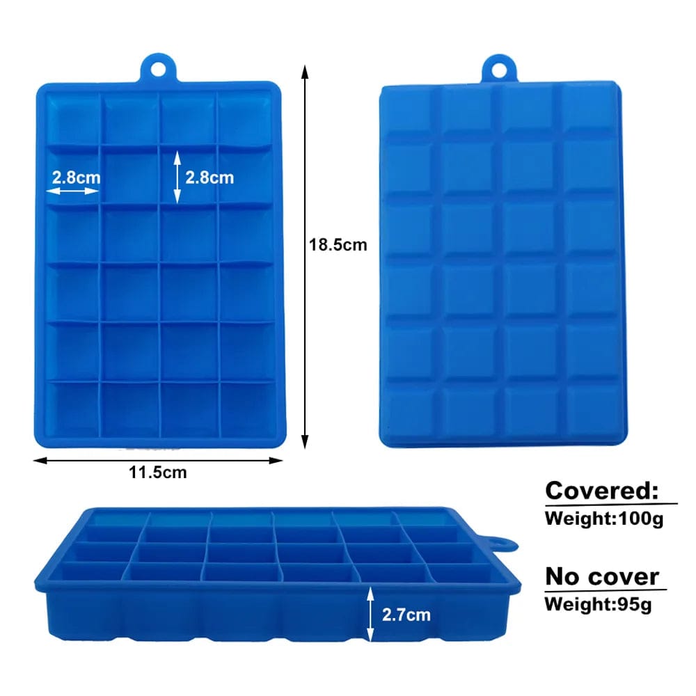 Bac à glaçons 24 compartiments - en silicone avec couvercle bac à glaçons