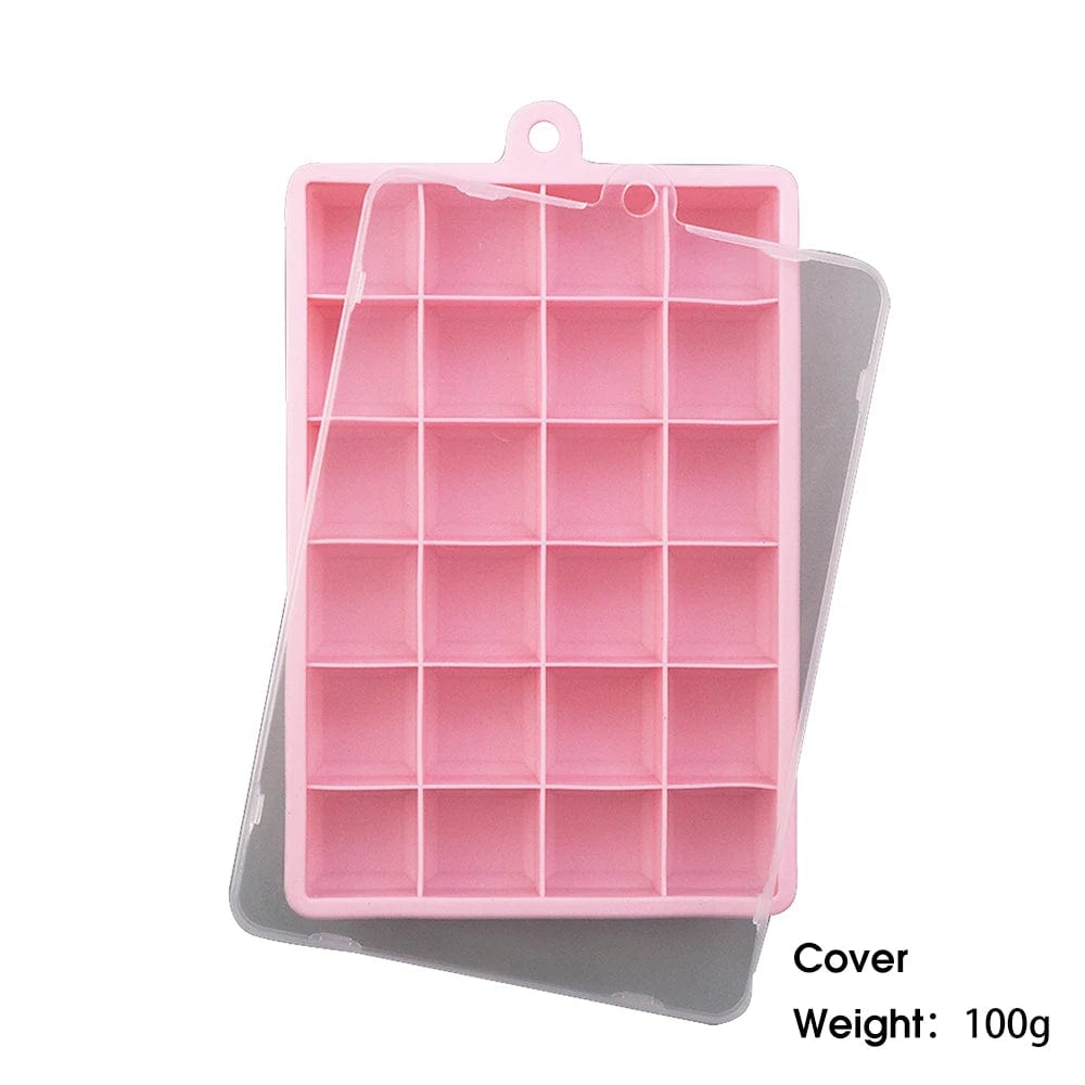 Bac à glaçons 24 compartiments - en silicone avec couvercle bac à glaçons