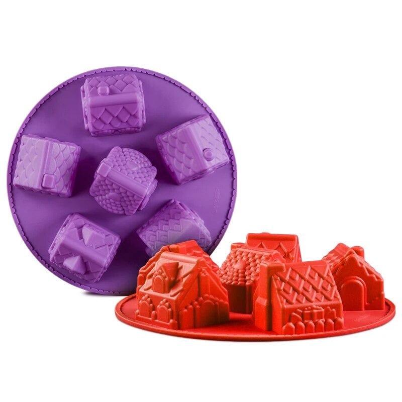 Moule Chalets de Noël 3D en Silicone Moules à Gateau