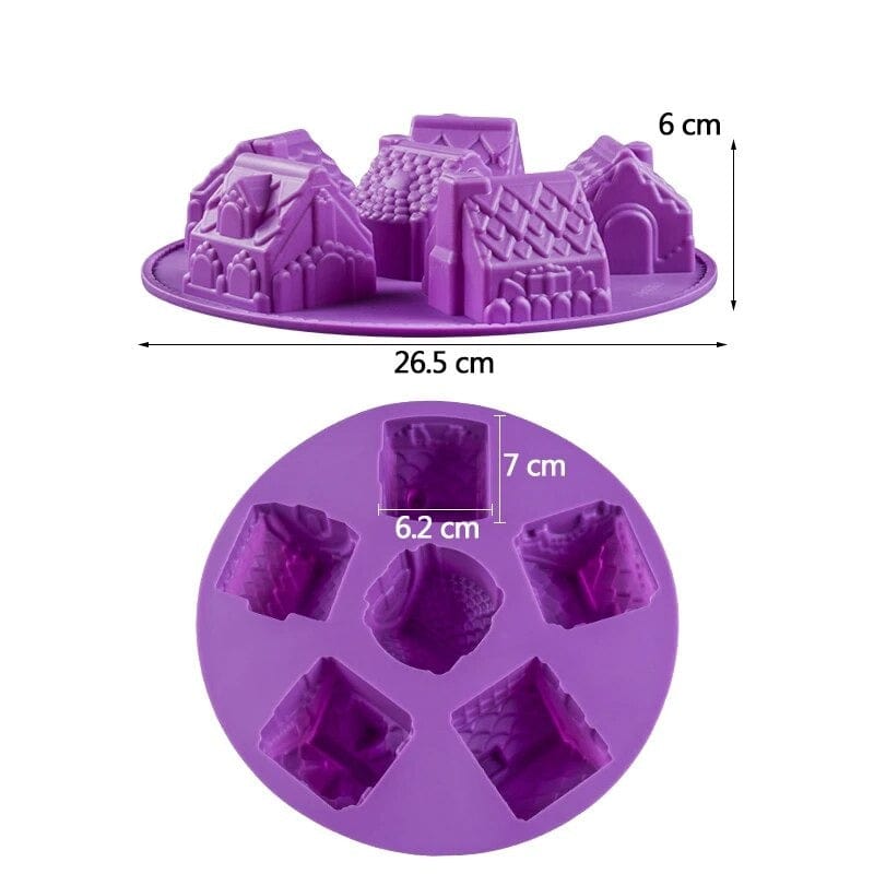 Moule Chalets de Noël 3D en Silicone Moules à Gateau