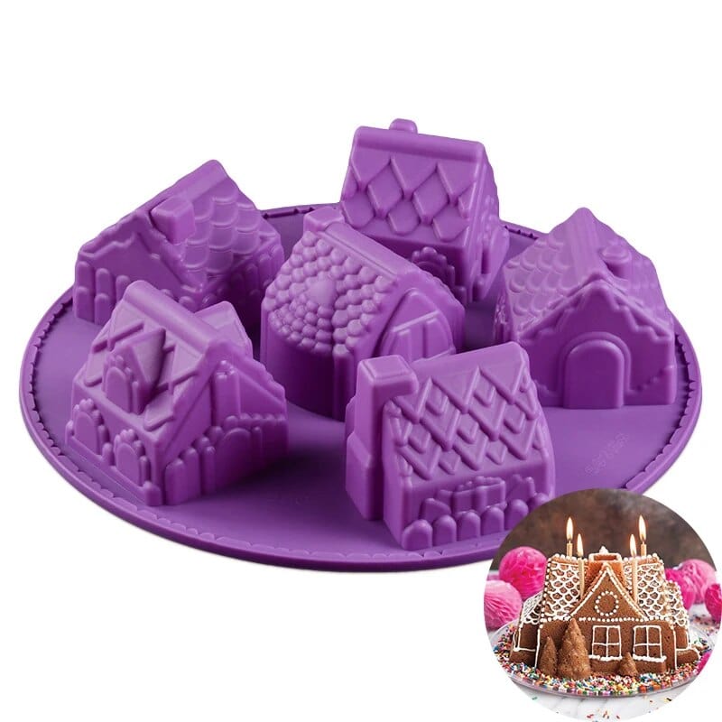 Moule Chalets de Noël 3D en Silicone Moules à Gateau