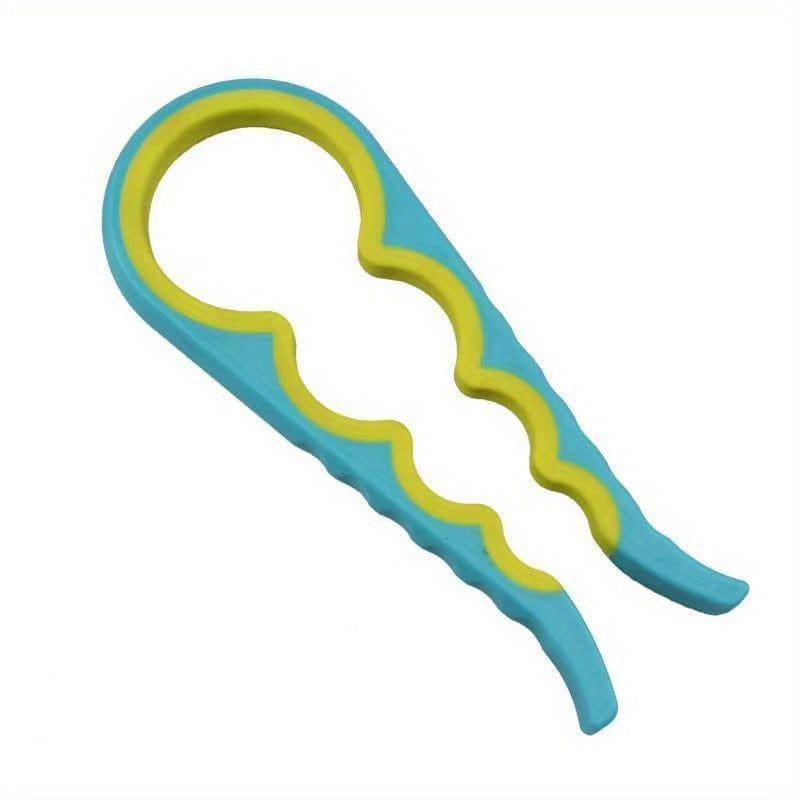 Ouvre-bocal 4 en 1 coloris bleu, 23 cm de long