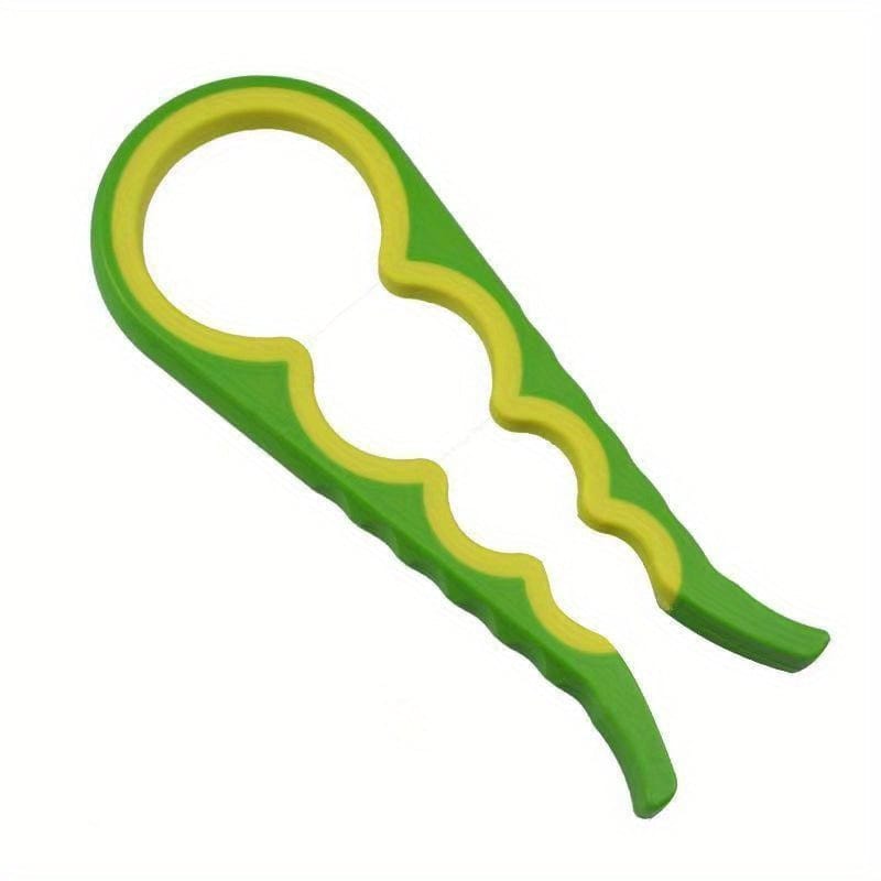 Ouvre-bocal 4 en 1 coloris vert, 23 cm de long