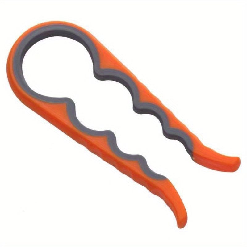 Ouvre-bocal 4 en 1 coloris orange, 23 cm de long