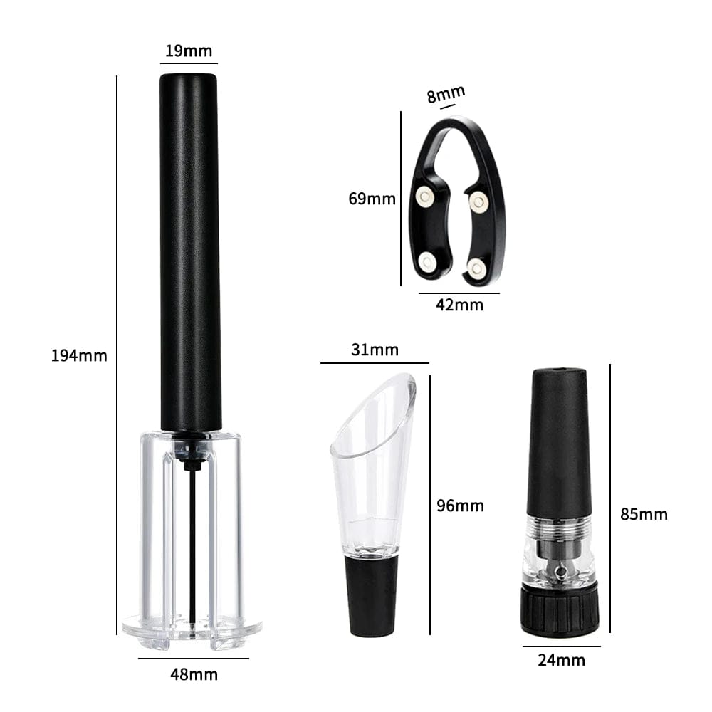 Ouvre-bouteille à vin sous pression air Pompe Vacuum Liège en Acier Inoxydable - Accessoire Cave à Vin