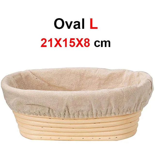 Panier de fermentation en rotin (lot de 2) – Banneton artisanal avec doublure en lin