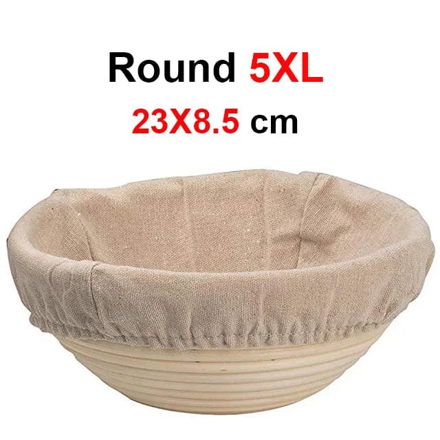Panier de fermentation en rotin (lot de 2) – Banneton artisanal avec doublure en lin