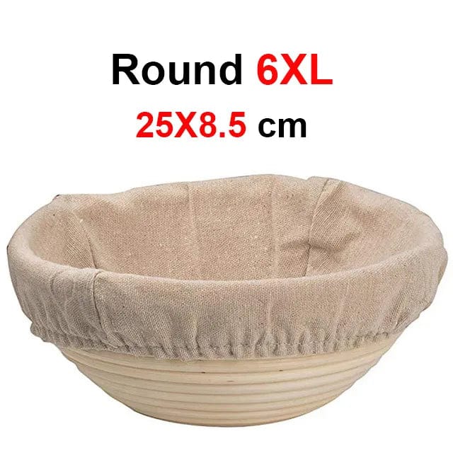 Panier de fermentation en rotin (lot de 2) – Banneton artisanal avec doublure en lin
