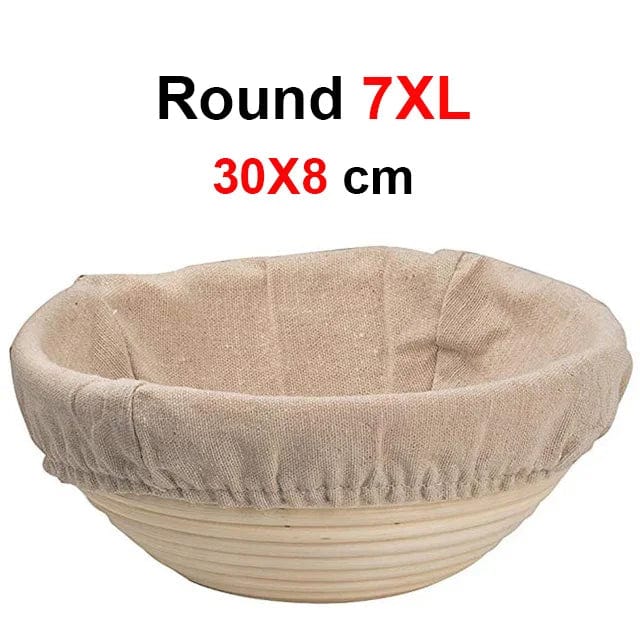 Panier de fermentation en rotin (lot de 2) – Banneton artisanal avec doublure en lin