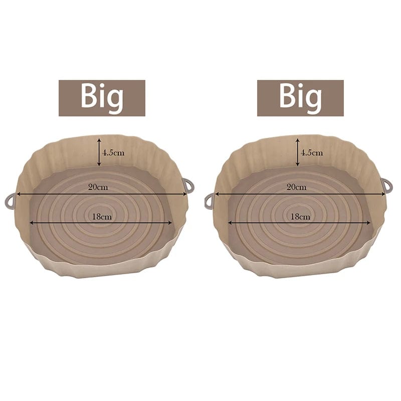 Panier en silicone réutilisable pour friteuse sans huile - Lot de 3 - Eco-Friendly