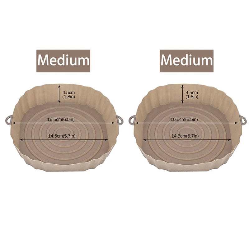 Panier en silicone réutilisable pour friteuse sans huile - Lot de 3 - Eco-Friendly