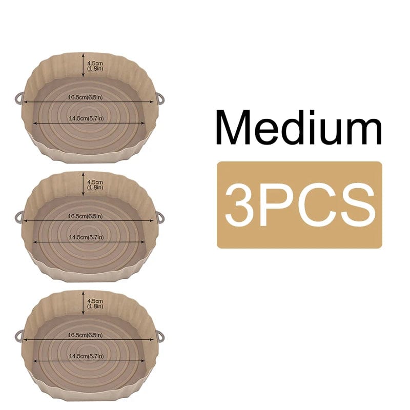 Panier en silicone réutilisable pour friteuse sans huile - Lot de 3 - Eco-Friendly