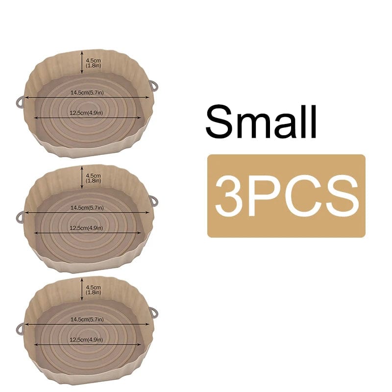 Panier en silicone réutilisable pour friteuse sans huile - Lot de 3 - Eco-Friendly