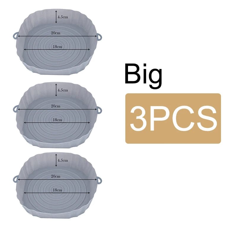 Panier en silicone réutilisable pour friteuse sans huile - Lot de 3 - Eco-Friendly