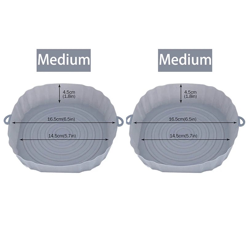 Panier en silicone réutilisable pour friteuse sans huile - Lot de 3 - Eco-Friendly