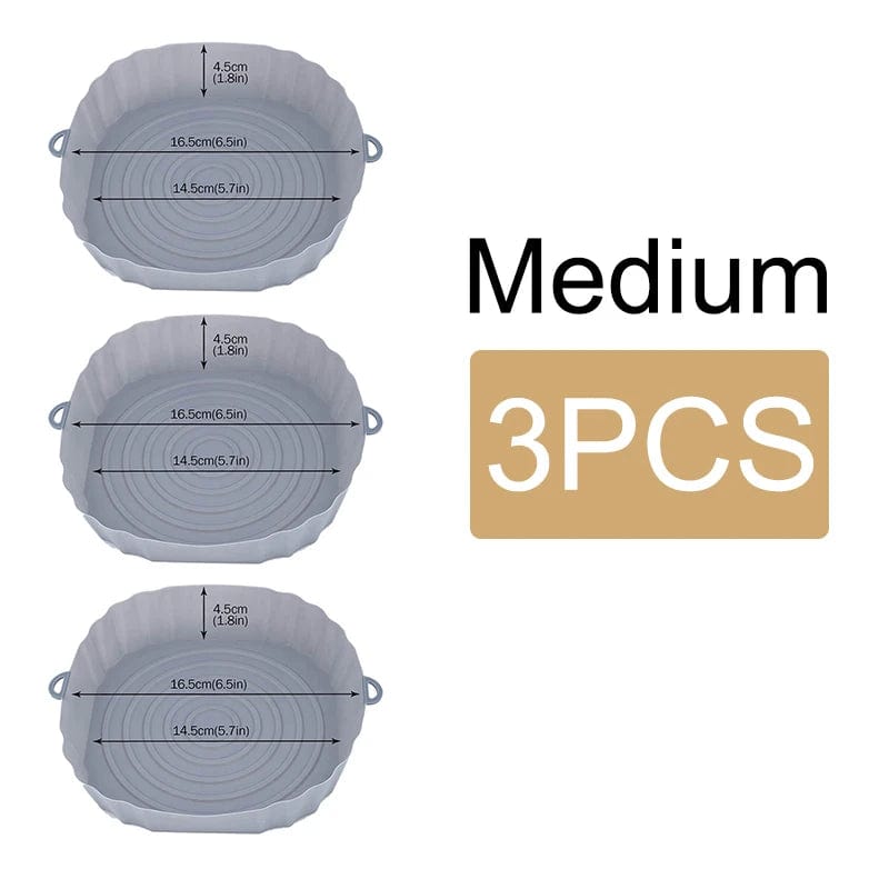 Panier en silicone réutilisable pour friteuse sans huile - Lot de 3 - Eco-Friendly