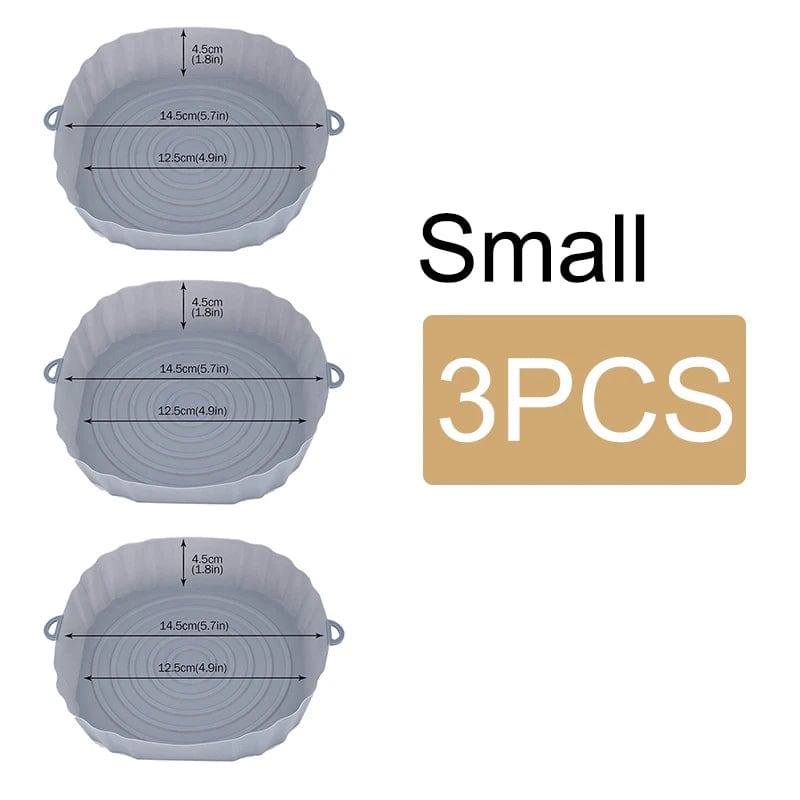 Panier en silicone réutilisable pour friteuse sans huile - Lot de 3 - Eco-Friendly