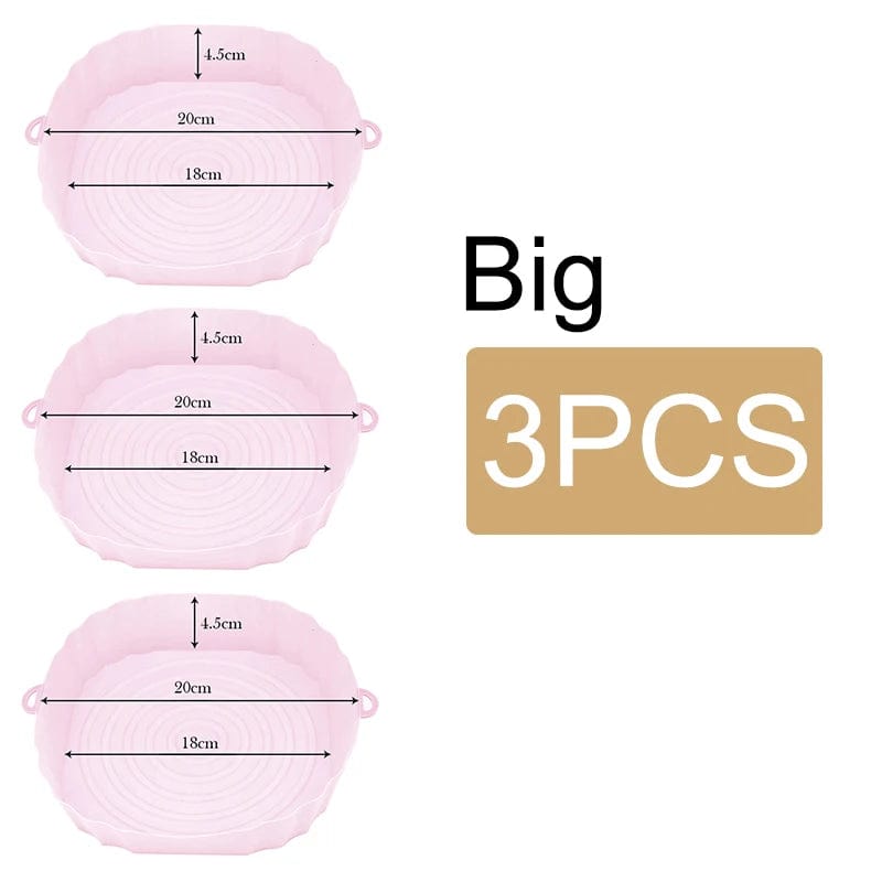 Panier en silicone réutilisable pour friteuse sans huile - Lot de 3 - Eco-Friendly