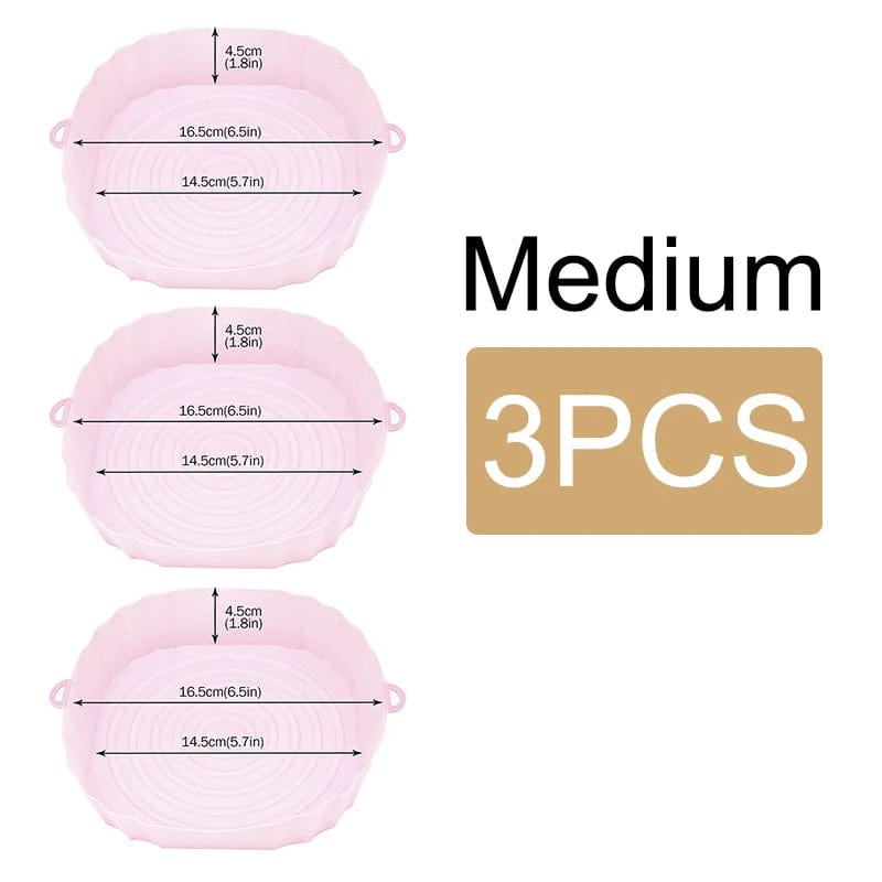 Panier en silicone réutilisable pour friteuse sans huile - Lot de 3 - Eco-Friendly