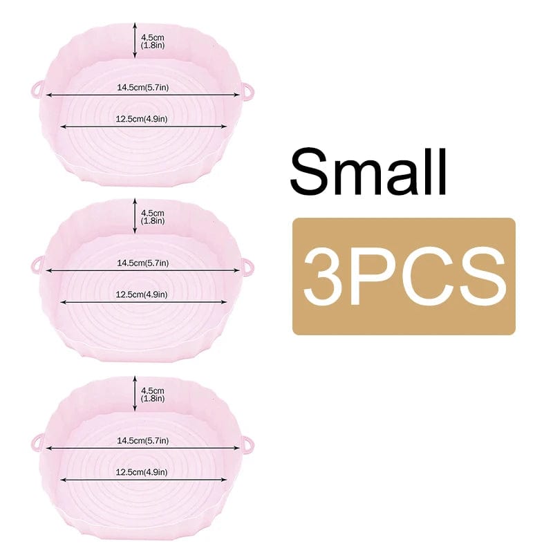 Panier en silicone réutilisable pour friteuse sans huile - Lot de 3 - Eco-Friendly