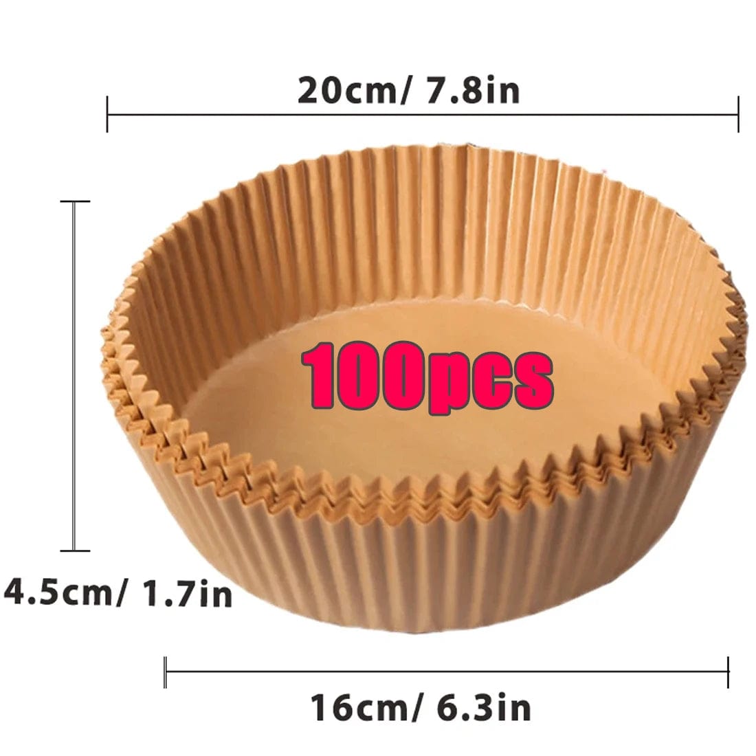 Papiers Cuisson Air Fryer, 100/50 Pièces, 16cm, Ronds, Blancs/Brun : Accessoires Cuisine Ecofriendly Air Fryer