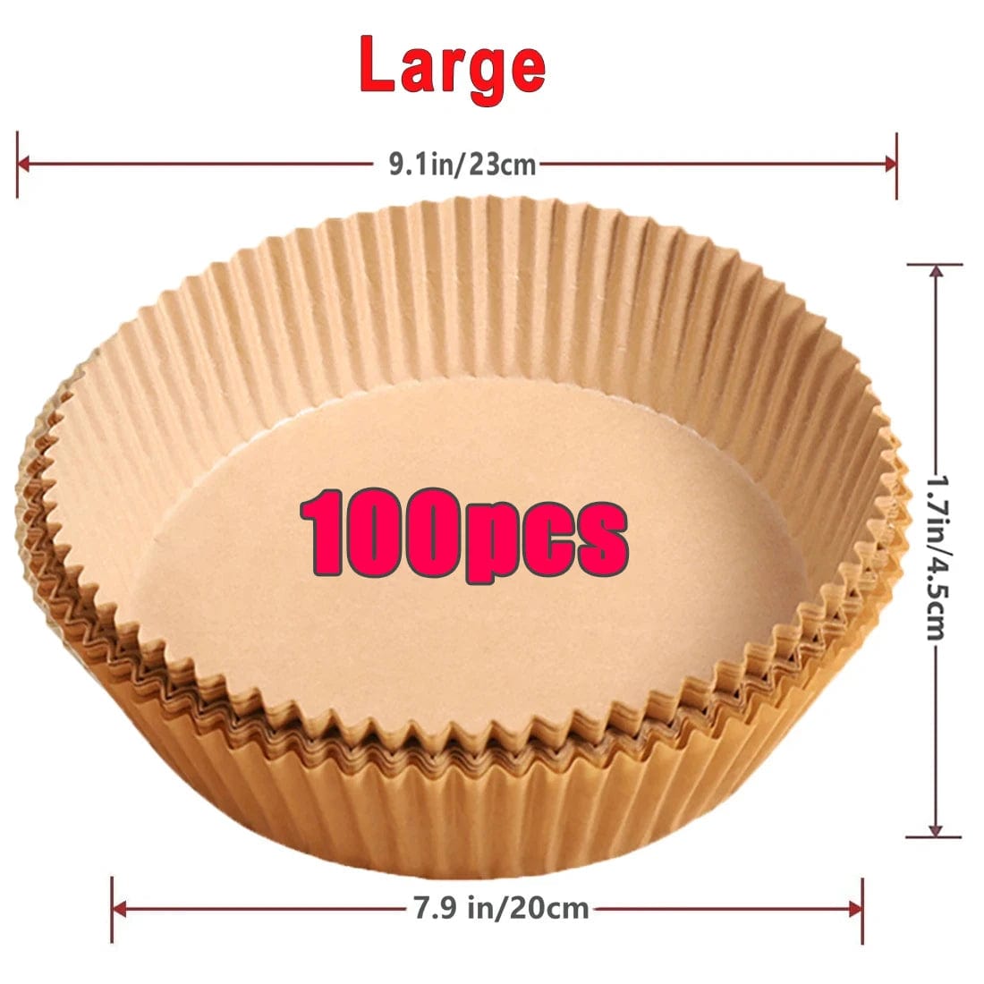Papiers Cuisson Air Fryer, 100/50 Pièces, 16cm, Ronds, Blancs/Brun : Accessoires Cuisine Ecofriendly Air Fryer