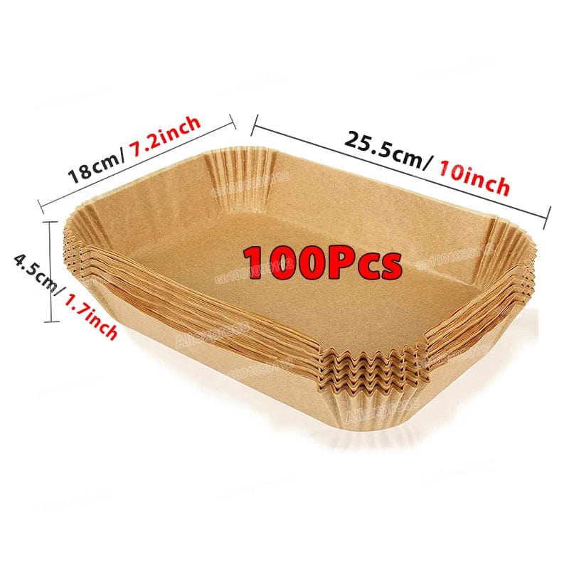 Papiers Cuisson Air Fryer, 100/50 Pièces, 16cm, Ronds, Blancs/Brun : Accessoires Cuisine Ecofriendly Air Fryer