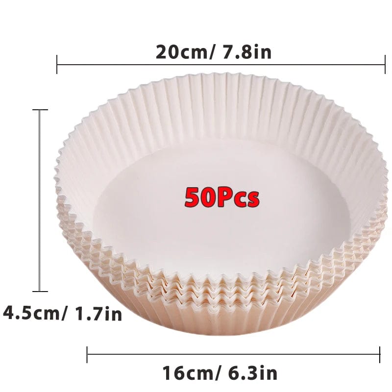 Papiers Cuisson Air Fryer, 100/50 Pièces, 16cm, Ronds, Blancs/Brun : Accessoires Cuisine Ecofriendly Air Fryer