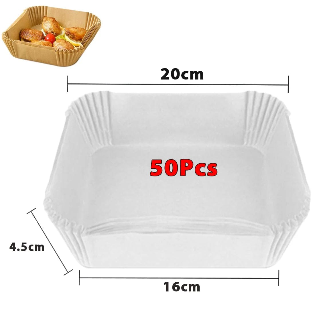 Papiers Cuisson Air Fryer, 100/50 Pièces, 16cm, Ronds, Blancs/Brun : Accessoires Cuisine Ecofriendly Air Fryer