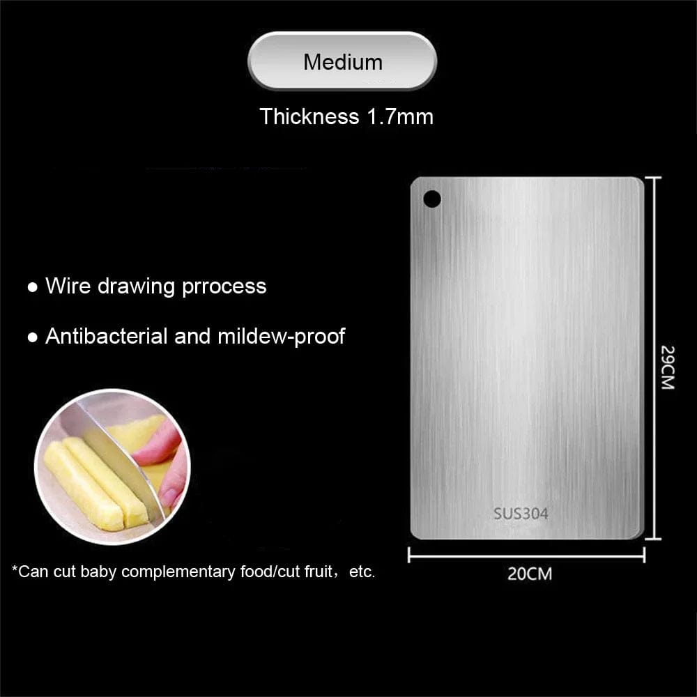 Planche à découper de cuisine en acier inoxydable 316 double face - Épaisse et antibactérienne Planche à Découper