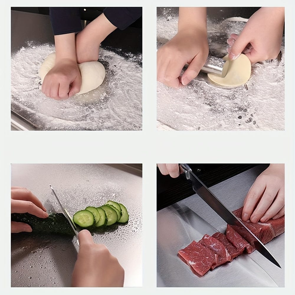 Planche à Découper en Inox - Antidérapante avec Bord de Protection Planche à Découper