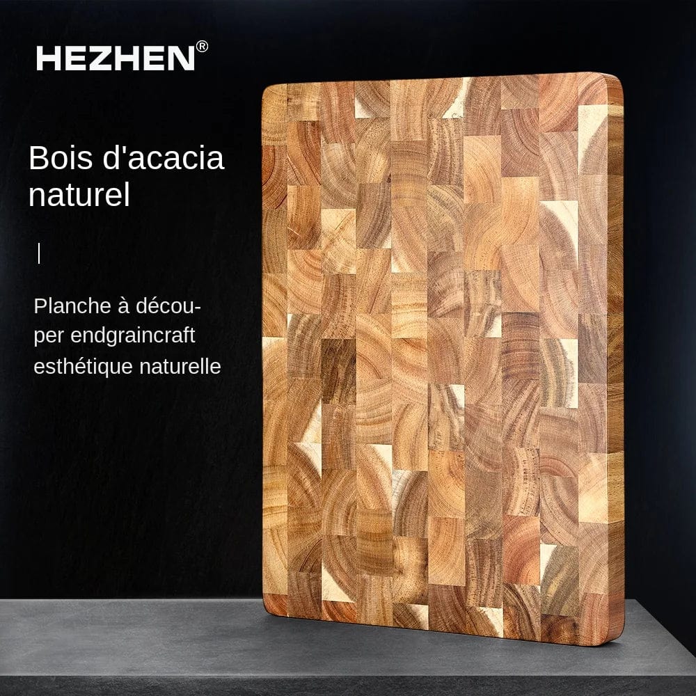Planche à découper en bois d'acacia premium double-face, drainant et anti-humidité - Cuisine eco-friendly