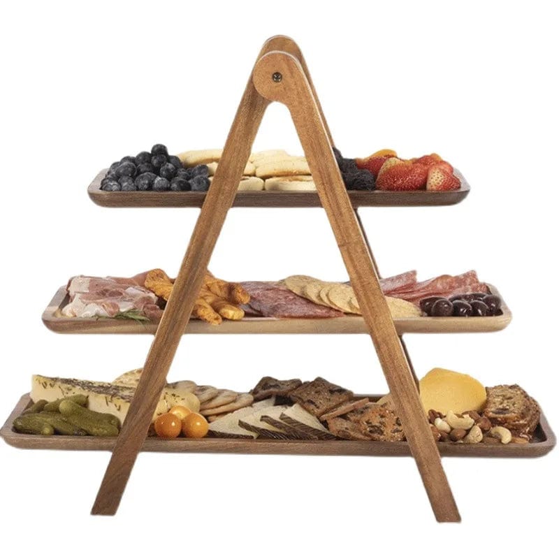 Plateau en Bois pour Servir les Aliments et Ranger, Déco Cuisine Eco-Friendly