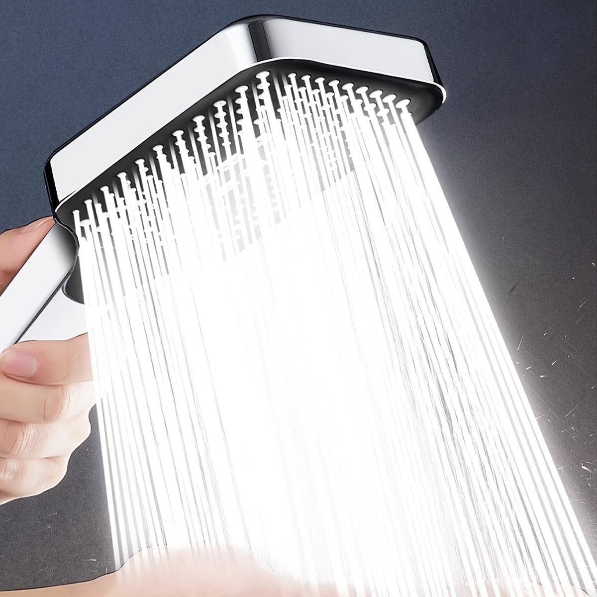 Pommeau de douche carré ajustable, superchargé en ABS, spray thermostatique, économiseur d'eau, accessoire de salle de bains