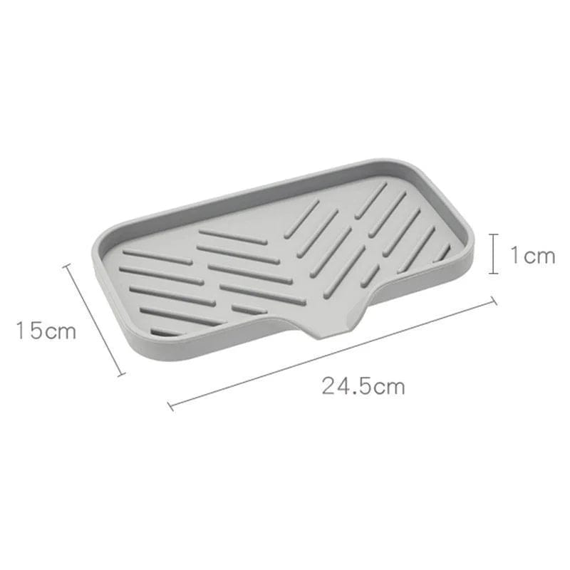 Porte-savon en silicone avec égouttoir et rangement éponge pour évier de cuisine