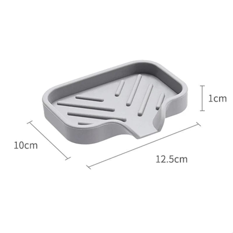 Porte-savon en silicone avec égouttoir et rangement éponge pour évier de cuisine