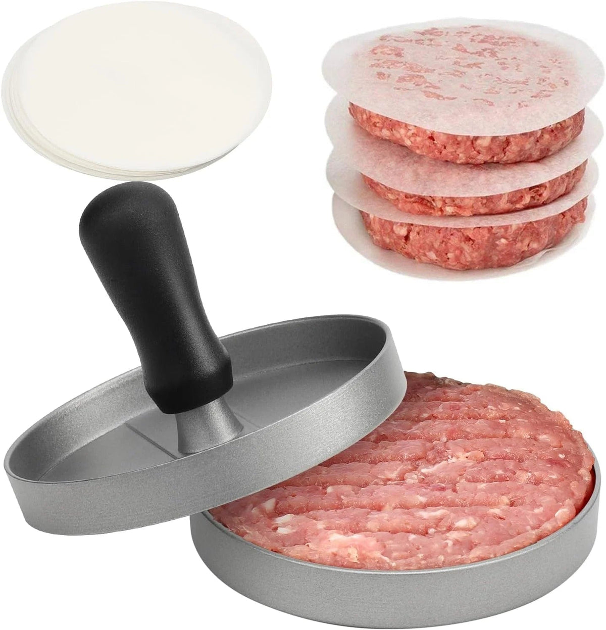 Presse à Burger Antiadhésive avec Papier Cuisson