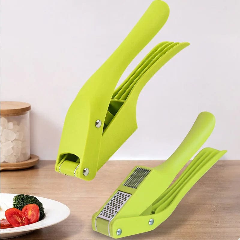 Presse-ail 2-en-1 en acier inoxydable pour écraser et trancher l'ail, presse-légume pour la cuisine à la maison Coupe Légumes