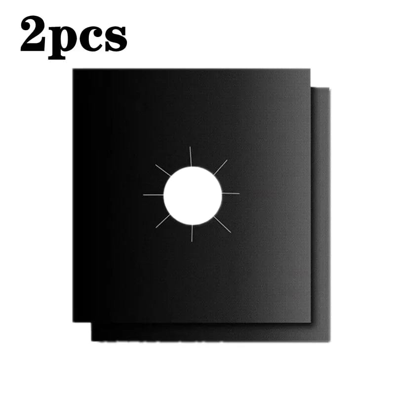 Protège gazinière 2-8pcs en fibres de verre noires - Tapis de cuisson réutilisable - Accessoire cuisine - Taille 270 x 270mm