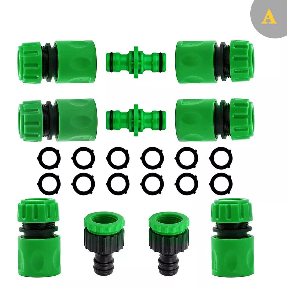 Raccord rapide en ABS pour tuyau d'arrosage de jardin - Set adaptateur double mâle 1/2"