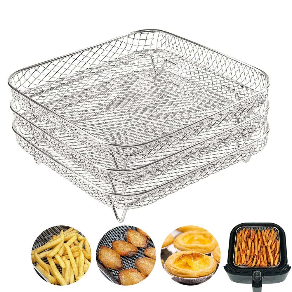 Racks de Cuisson pour Air Fryer en Acier Inoxydable à 3 Étages